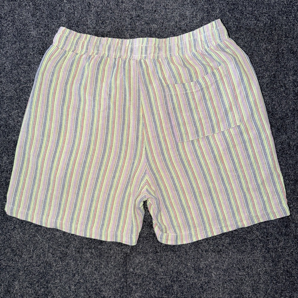 WeSC Shorts Men Size S Women Size M Yarn-Die Woven Vertical Stripes w/pockets - Picture 4 of 6